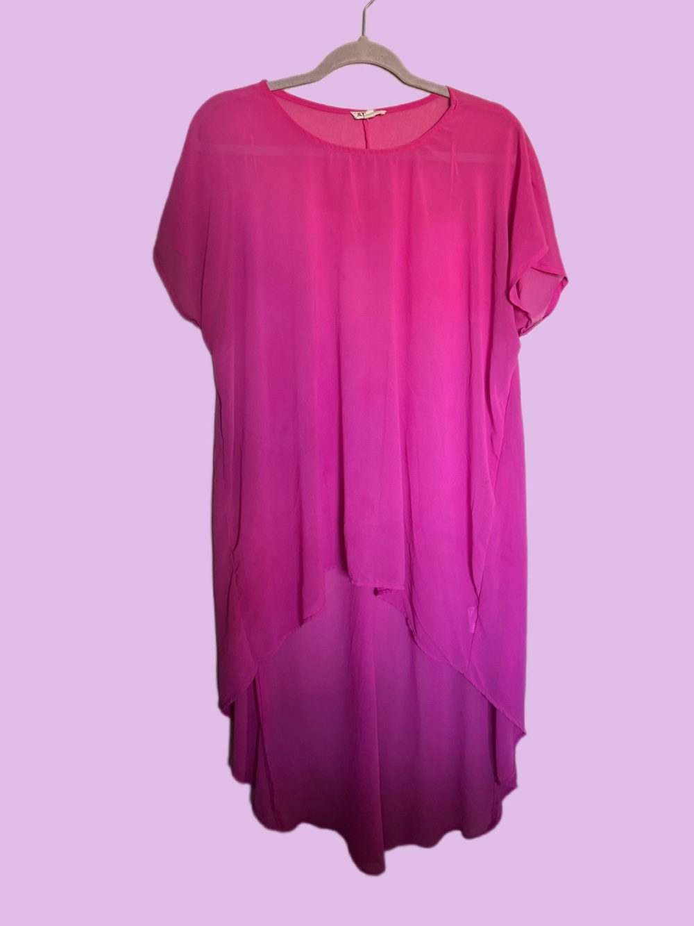 Lily Star Hot Pink Layered Chiffon Tunic